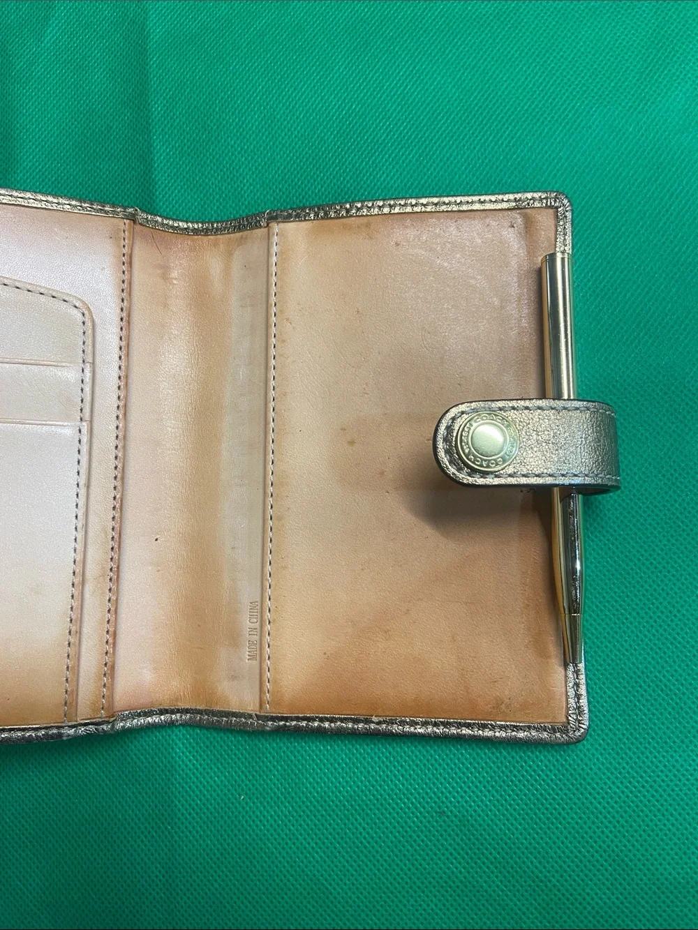 Vintage Coach Signature Wallet with Gold Pen
